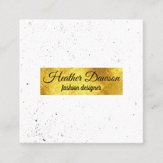 高級金ゴールド（斑点） スクエア名刺 (正面)