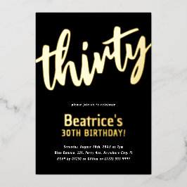 高級金ゴールド「30歳」大人の節目30歳の誕生日 箔招待状