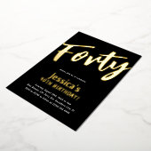 高級金ゴールド「40歳」大人の節目40歳の誕生日 箔招待状 (回転した状態)