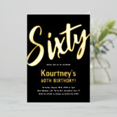 高級金ゴールド「60歳」大人60誕生日 箔招待状