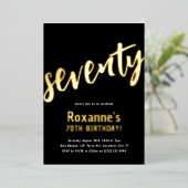 高級金ゴールド「70マイルストン70誕生日 箔招待状 (立ち正面)