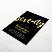 高級金ゴールド「70マイルストン70誕生日 箔招待状 (回転した状態)