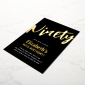 高級金ゴールド「90歳」大人マイルストーン90誕生日 箔招待状 (回転した状態)