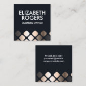 高級金属パターン |黒の背景 スクエア名刺 (正面/裏面)