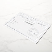 高級金属製真偽証書 箔招待状 (回転した状態)