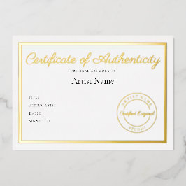 高級金属製真偽証書 箔招待状