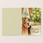 高級銀の聖降フランスの誕祭お目出とう 箔カード (内部)