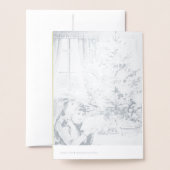 高級銀の聖降フランスの誕祭お目出とう 箔カード (裏面封筒付き)