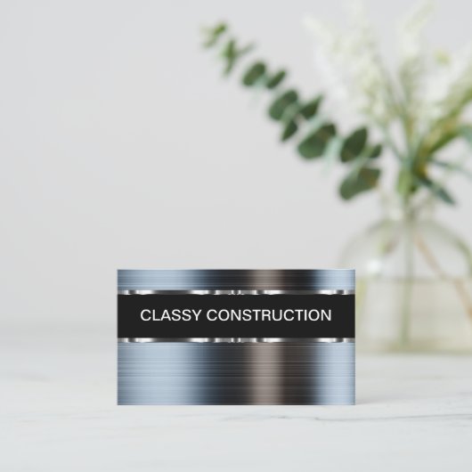 高級銀要素建築名刺 名刺 (スタンド正面)