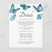 高級青蝶。スタイリッシュ結婚詳細 エンクロージャーカード (正面)