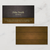 高級革&ウッド混合学者ビジネスカード 名刺 (正面/裏面)