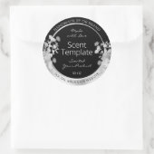 高級黒フローラ製品包装ラベル銀 ラウンドシール (バッグ)