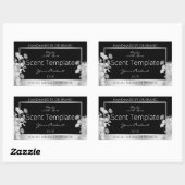 高級黒フローラ製品包装ラベル銀 長方形シール (シート)