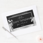 高級黒フローラ製品包装ラベル銀 長方形シール (封筒)