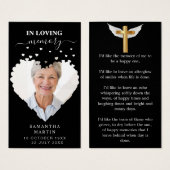 高級黒人記念ミニマル葬式ブックマーク (正面&裏面)