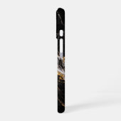 高級黒大理石ゴールドベイン携帯ケース iPhone 16ケース (左側面)