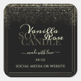 高級黒色製品包装ラベル金ゴールドフレーム スクエアシール