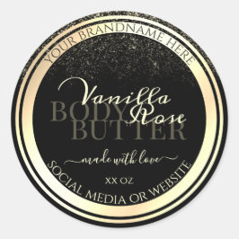 高級黒色製品包装ラベル金ゴールドフレーム ラウンドシール