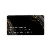 高級黒金大理石 返送先住所ステッカー ラベル (正面)