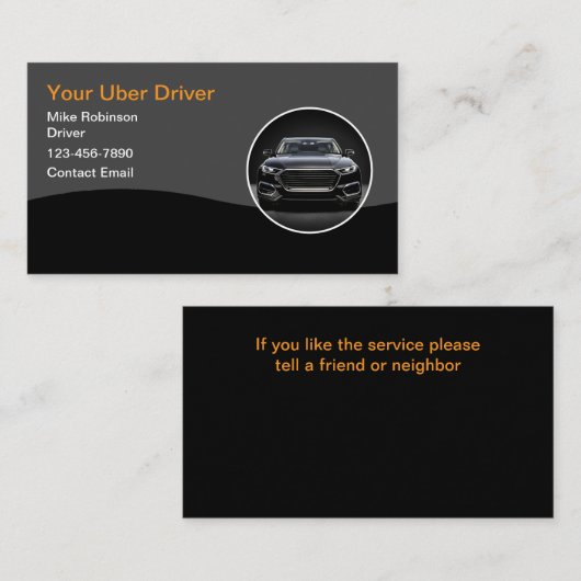 高級Uberタクシー配車ビジネスカード 名刺 (正面/裏面)