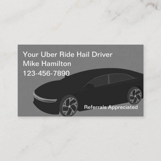 高級Uberドライバー配車ビジネスカード 名刺 (正面)