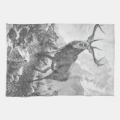 高素朴山の鹿 キッチンタオル (横)