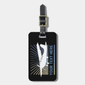 高翼の航空機-カスタムな文字 ラゲッジタグ (正面縦)