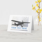 高翼航空機 カード (黄色い花)