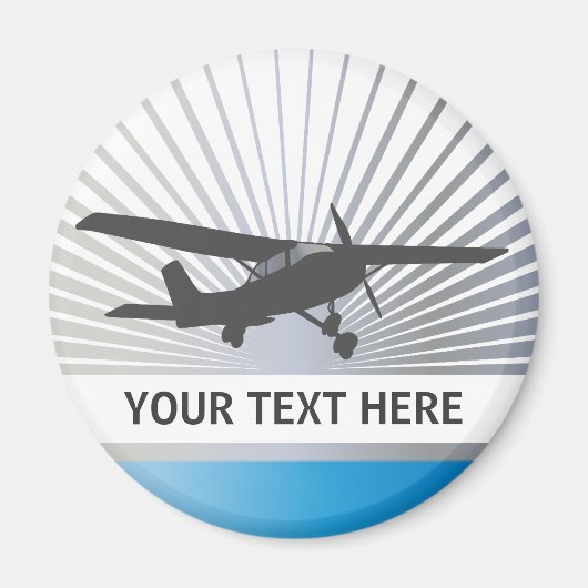 高翼航空機 マグネット (正面)