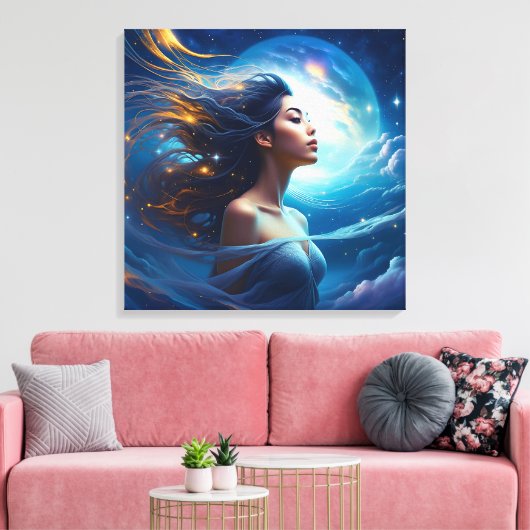 高聞い自己に | 瞑想スピリチュアル キャンバスプリント (インサイチュ (リビング))