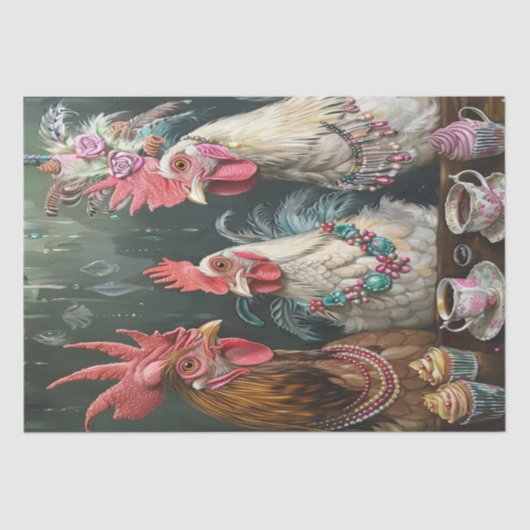 高茶の鶏の切り離し 薄葉紙 (正面)