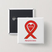 高血圧(HTN)認識度ハートリボンピン 缶バッジ (正面&裏面)