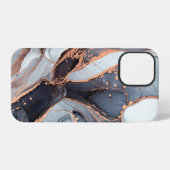 高解像度。高級抽象芸術流体画 iPhoneケース (裏面横)