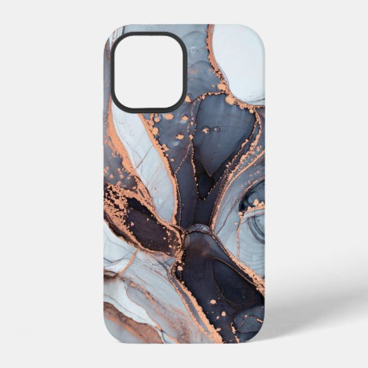 高解像度。高級抽象芸術流体画 iPhoneケース (裏面)