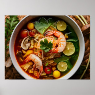 高解像度Tom Yum Goongタイ料理 ポスター