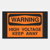 高警告電圧 長方形シール (正面)