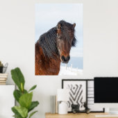 高貴なアイスランド馬の顔写真 ポスター (ホームオフィス)
