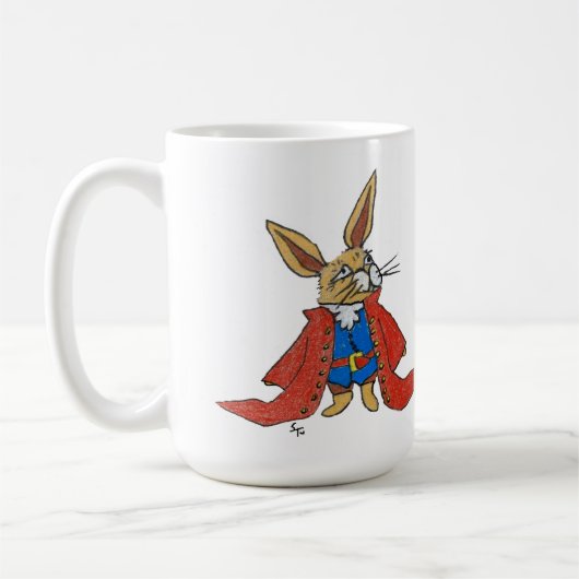 高貴なウサギのマグカップ コーヒーマグカップ (左)