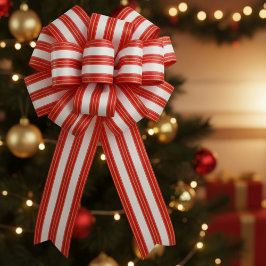 高貴なクリスマスのストライプ サテンリボン