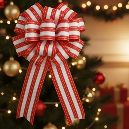 高貴なクリスマスのストライプ サテンリボン