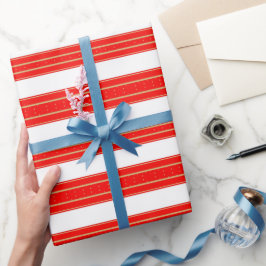 高貴なクリスマスのストライプ ラッピングペーパー