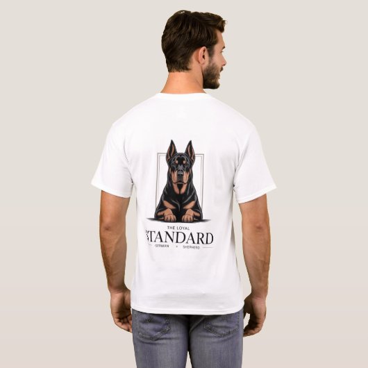 高貴なジャーマンシェパード 高級ドッグアート Tシャツ (裏面フル)