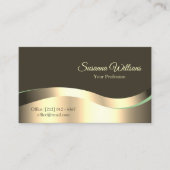 高貴なダークブラウンの波状の金ゴールドの装飾が印象的 名刺 (正面)
