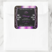 高貴なパープルブラック製品ラベルが輝くダイヤモンド スクエアシール (バッグ)