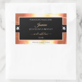 高貴なブラックサーモンクリーム ブリリアント 製品ラベル 長方形シール (バッグ)