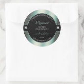 高貴なブラック アイシー ティール シャイニー ブリリアント 製品ラベル ラウンドシール (バッグ)