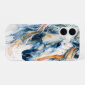 高貴な白い馬 iPhone 16ケース (裏面横)