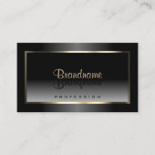 高貴な白黒グラディエント光金ゴールドきらめく 名刺 (正面)