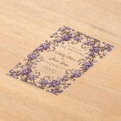 高貴な紫の花のボタニカル ウェディング インビテーション アクリル招待状 (レイダウン)