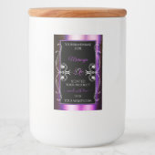 高貴な紫色の黒い製品ラベル輝くダイヤモンド フードラベル (正面)